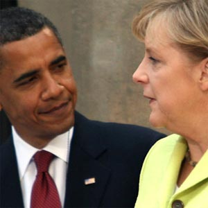 اوباما در انتظار بانوى اول آلمان